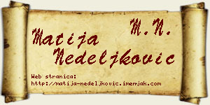 Matija Nedeljković vizit kartica